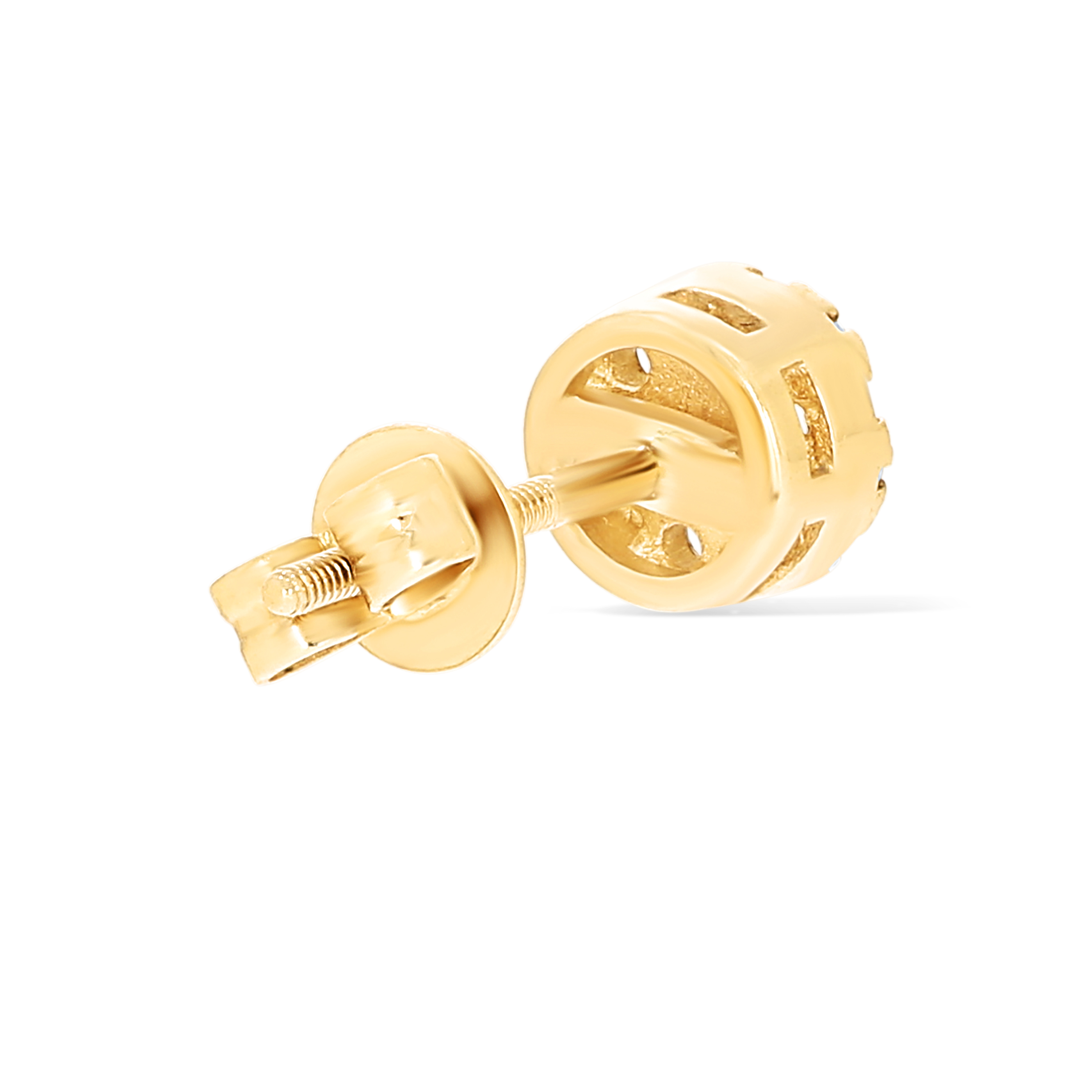 Diamond Cluster Circle Earrings 0.45 ct. 14k Yellow Gold